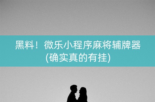 黑料！微乐小程序麻将辅牌器(确实真的有挂)