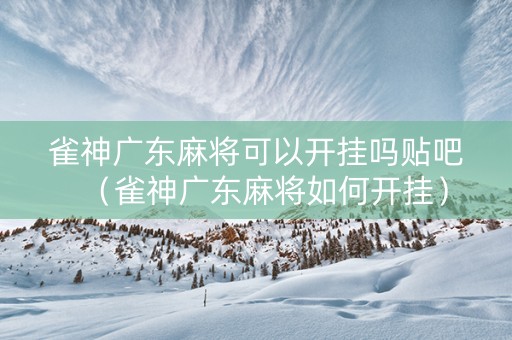 雀神广东麻将可以开挂吗贴吧（雀神广东麻将如何开挂）