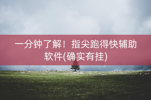 一分钟了解！指尖跑得快辅助软件(确实有挂)