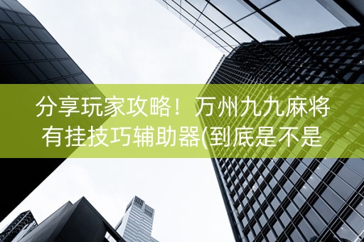 分享玩家攻略！万州九九麻将有挂技巧辅助器(到底是不是有挂)