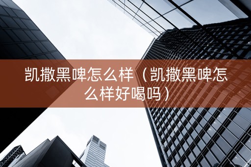 凯撒黑啤怎么样（凯撒黑啤怎么样好喝吗）