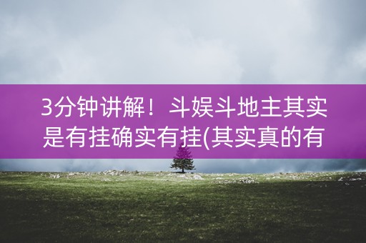 3分钟讲解！斗娱斗地主其实是有挂确实有挂(其实真的有挂)