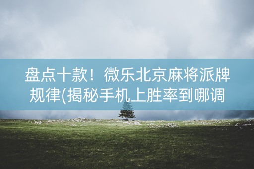 盘点十款！微乐北京麻将派牌规律(揭秘手机上胜率到哪调)