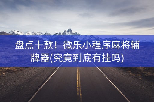 盘点十款！微乐小程序麻将辅牌器(究竟到底有挂吗)