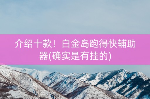 介绍十款！白金岛跑得快辅助器(确实是有挂的)