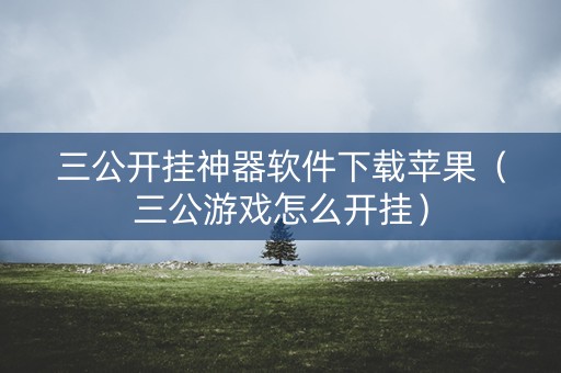 三公开挂神器软件下载苹果（三公游戏怎么开挂）