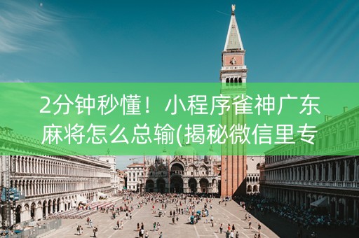 2分钟秒懂！小程序雀神广东麻将怎么总输(揭秘微信里专用神器)