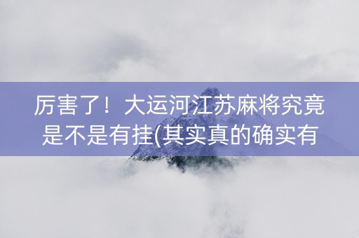 厉害了！大运河江苏麻将究竟是不是有挂(其实真的确实有挂)