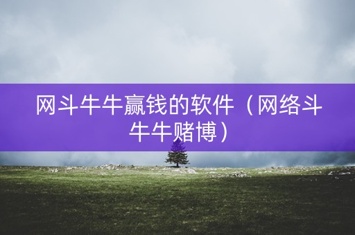 网斗牛牛赢钱的软件（网络斗牛牛赌博）