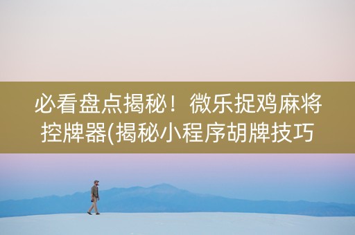 必看盘点揭秘！微乐捉鸡麻将控牌器(揭秘小程序胡牌技巧)