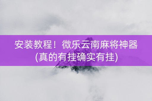 安装教程！微乐云南麻将神器(真的有挂确实有挂)