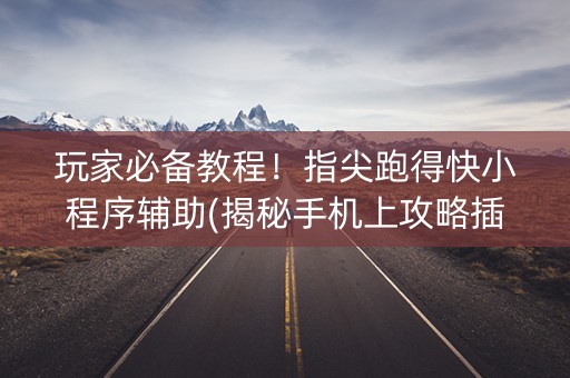 玩家必备教程！指尖跑得快小程序辅助(揭秘手机上攻略插件)