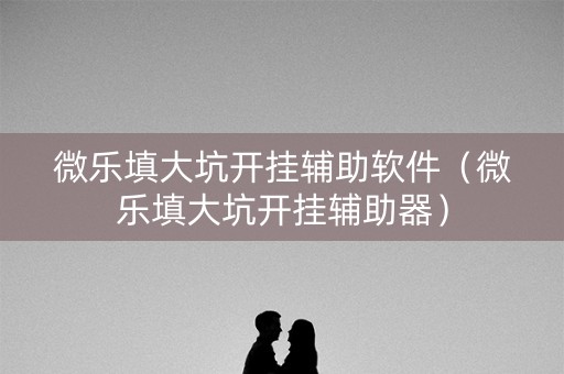 微乐填大坑开挂辅助软件（微乐填大坑开挂辅助器）