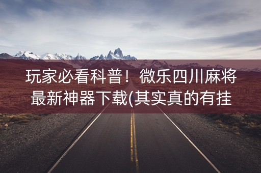 玩家必看科普！微乐四川麻将最新神器下载(其实真的有挂)
