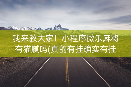 我来教大家！小程序微乐麻将有猫腻吗(真的有挂确实有挂)