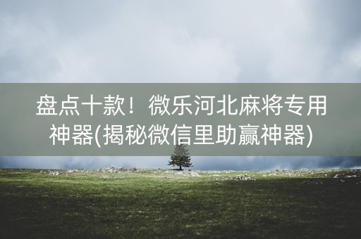 盘点十款！微乐河北麻将专用神器(揭秘微信里助赢神器)