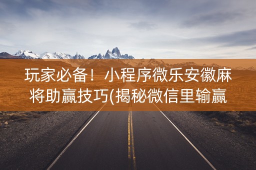 玩家必备！小程序微乐安徽麻将助赢技巧(揭秘微信里输赢规律)