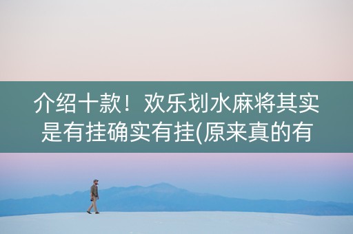 介绍十款！欢乐划水麻将其实是有挂确实有挂(原来真的有挂)