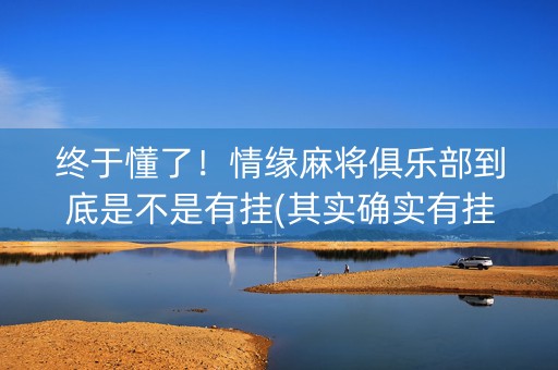 终于懂了！情缘麻将俱乐部到底是不是有挂(其实确实有挂)