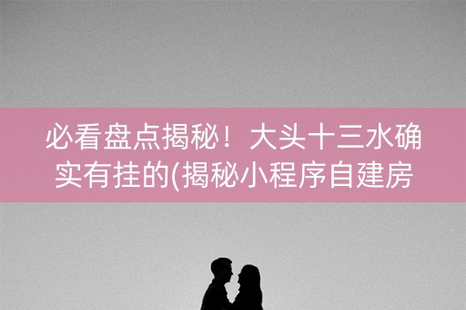 必看盘点揭秘！大头十三水确实有挂的(揭秘小程序自建房怎么赢)