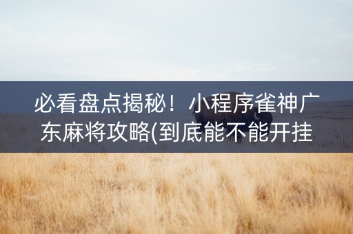 必看盘点揭秘！小程序雀神广东麻将攻略(到底能不能开挂)