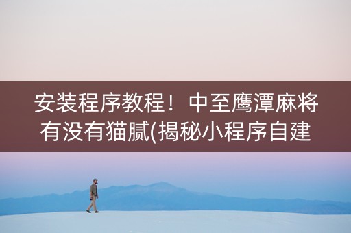 安装程序教程！中至鹰潭麻将有没有猫腻(揭秘小程序自建房怎么赢)