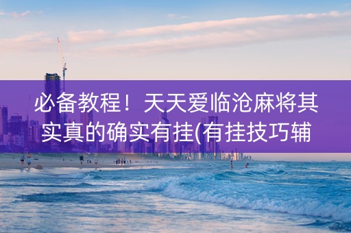 必备教程！天天爱临沧麻将其实真的确实有挂(有挂技巧辅助器)