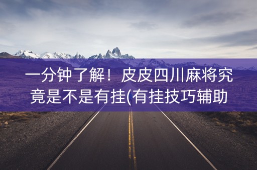 一分钟了解！皮皮四川麻将究竟是不是有挂(有挂技巧辅助器)