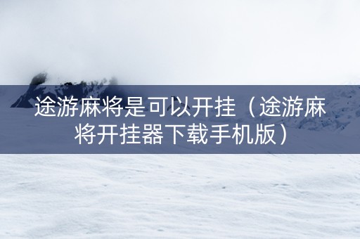 途游麻将是可以开挂（途游麻将开挂器下载手机版）