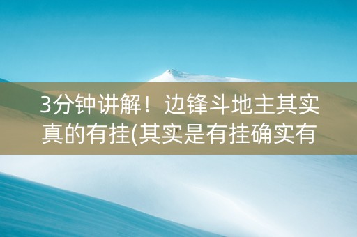 3分钟讲解！边锋斗地主其实真的有挂(其实是有挂确实有挂)