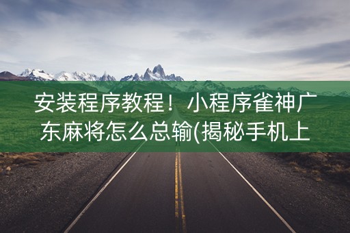 安装程序教程！小程序雀神广东麻将怎么总输(揭秘手机上赢牌的技巧)