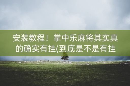 安装教程！掌中乐麻将其实真的确实有挂(到底是不是有挂)