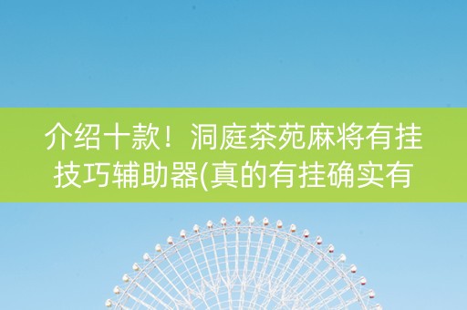 介绍十款！洞庭茶苑麻将有挂技巧辅助器(真的有挂确实有挂)