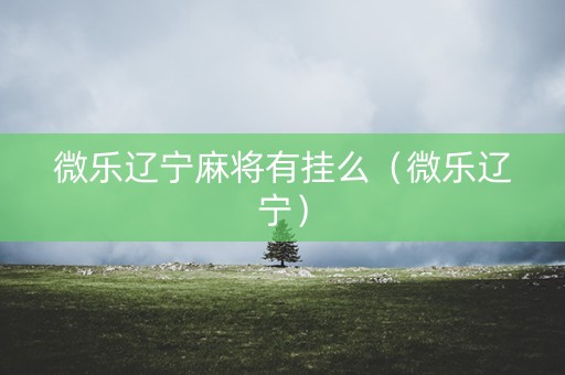 微乐辽宁麻将有挂么（微乐辽宁）