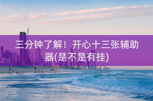 三分钟了解！开心十三张辅助器(是不是有挂)