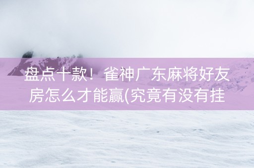 盘点十款！雀神广东麻将好友房怎么才能赢(究竟有没有挂)