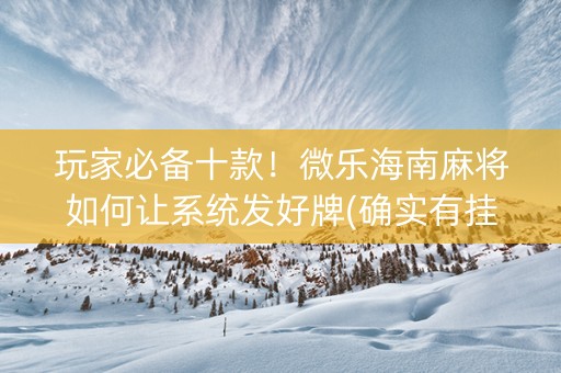 玩家必备十款！微乐海南麻将如何让系统发好牌(确实有挂)