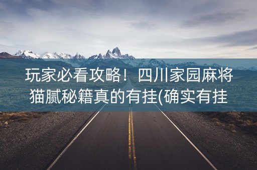 玩家必看攻略！四川家园麻将猫腻秘籍真的有挂(确实有挂)