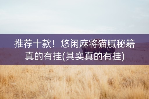 推荐十款！悠闲麻将猫腻秘籍真的有挂(其实真的有挂)