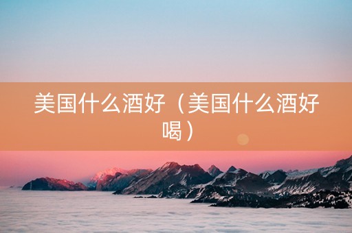 美国什么酒好（美国什么酒好喝）