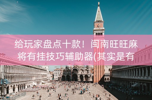 给玩家盘点十款！闽南旺旺麻将有挂技巧辅助器(其实是有挂的)