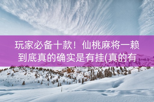 玩家必备十款！仙桃麻将一赖到底真的确实是有挂(真的有挂)