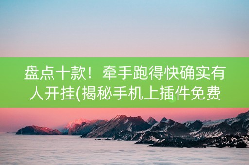 盘点十款！牵手跑得快确实有人开挂(揭秘手机上插件免费)