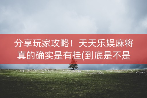 分享玩家攻略！天天乐娱麻将真的确实是有挂(到底是不是有挂)