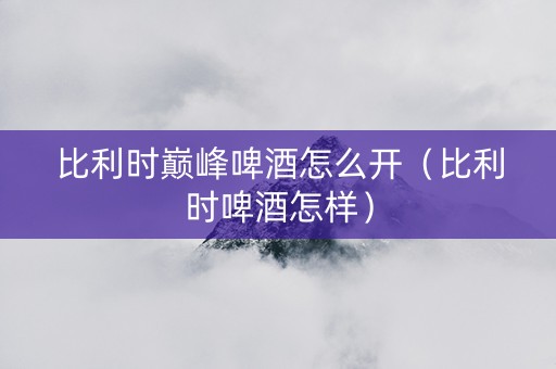 比利时巅峰啤酒怎么开（比利时啤酒怎样）