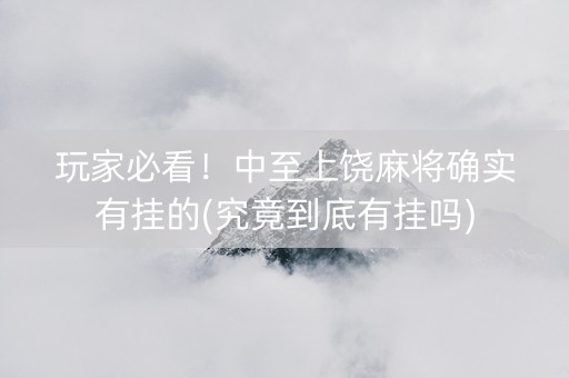 玩家必看！中至上饶麻将确实有挂的(究竟到底有挂吗)