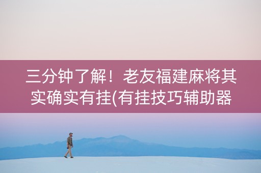 三分钟了解！老友福建麻将其实确实有挂(有挂技巧辅助器)