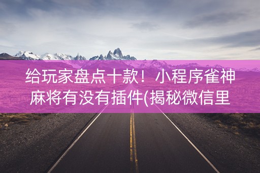 给玩家盘点十款！小程序雀神麻将有没有插件(揭秘微信里助手软件)