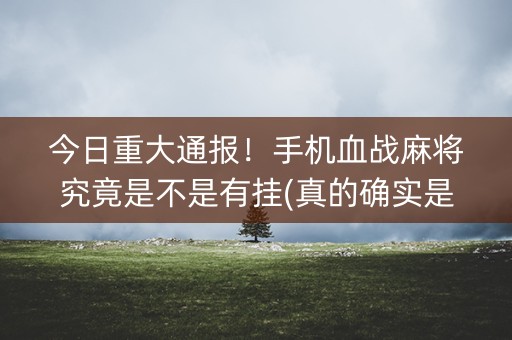 今日重大通报！手机血战麻将究竟是不是有挂(真的确实是有挂)