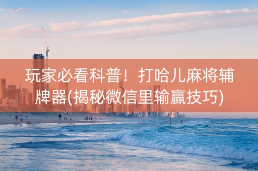 玩家必看科普！打哈儿麻将辅牌器(揭秘微信里输赢技巧)
